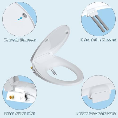 Elongated bidet toilet seat with dual nozzles — photo 4