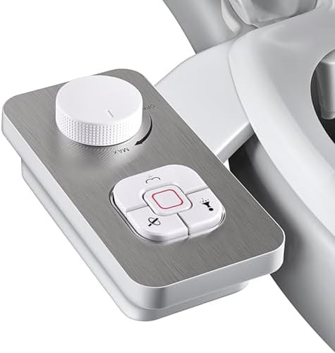 Brushed nickel bidet attachment with brass inlet