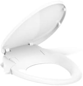 Manual elongated bidet with white handle