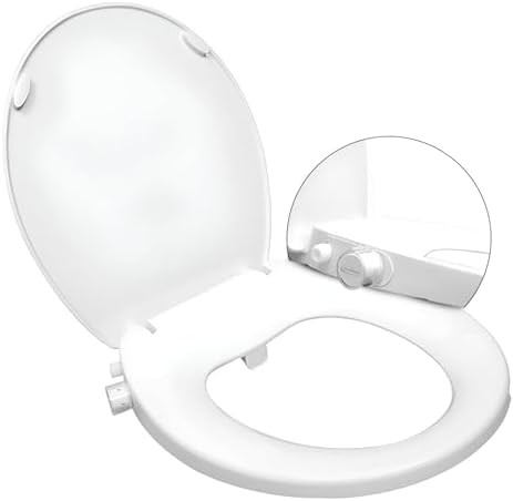 Round non-electric bidet seat attachment