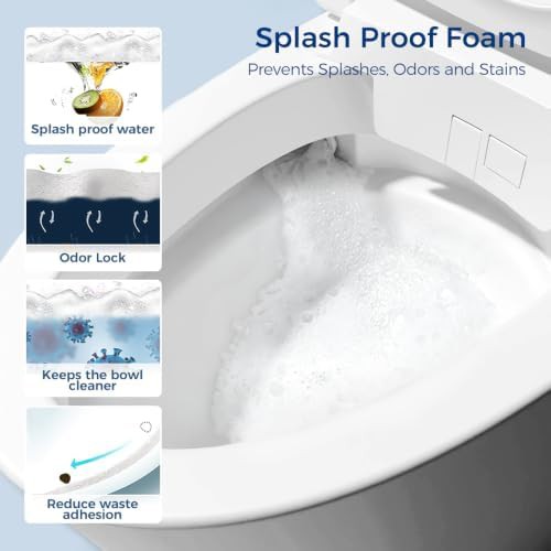 Smart one piece toilet with foam shield — photo 3