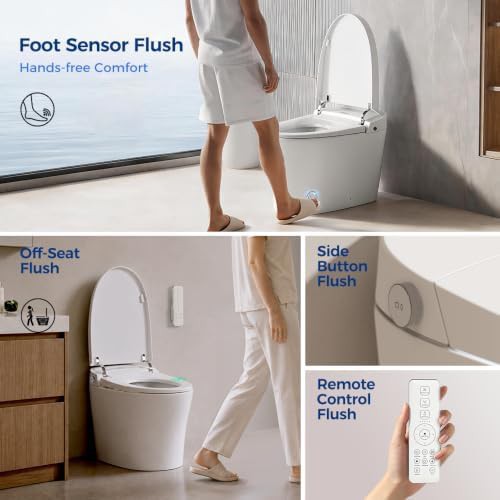 Smart one piece toilet with foam shield — photo 4