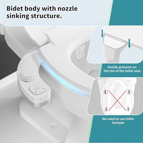 White dual nozzle toilet bidet attachment — photo 3