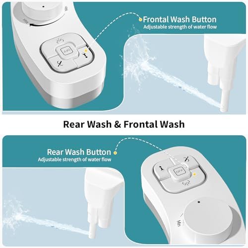 White dual nozzle toilet bidet attachment — photo 4