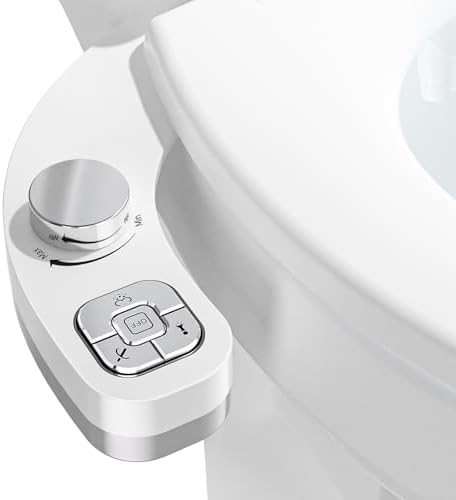Chrome silver dual nozzle bidet attachment