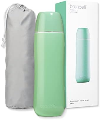 Green portable travel bidet with pop up nozzle