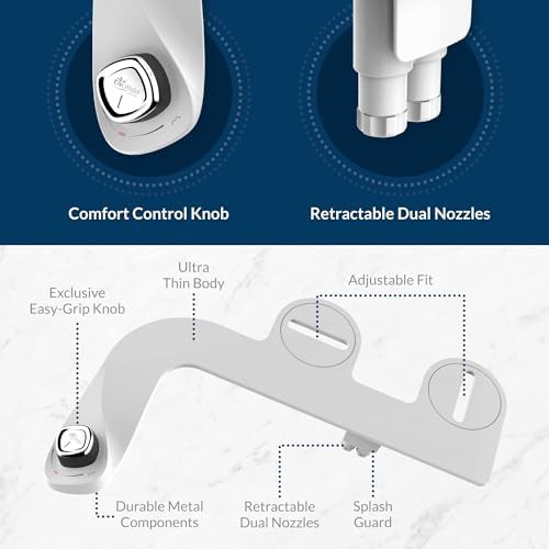 Round white non-electric bidet seat bundle — photo 4