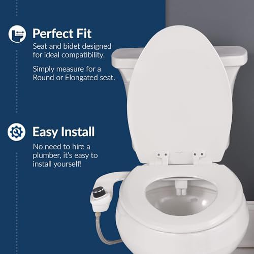 Round white non-electric bidet seat bundle — photo 5