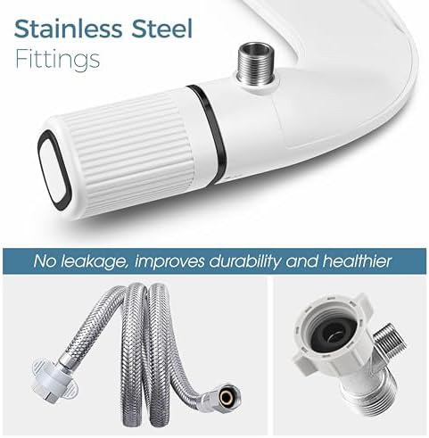 Black ultra slim dual nozzle bidet attachment — photo 4