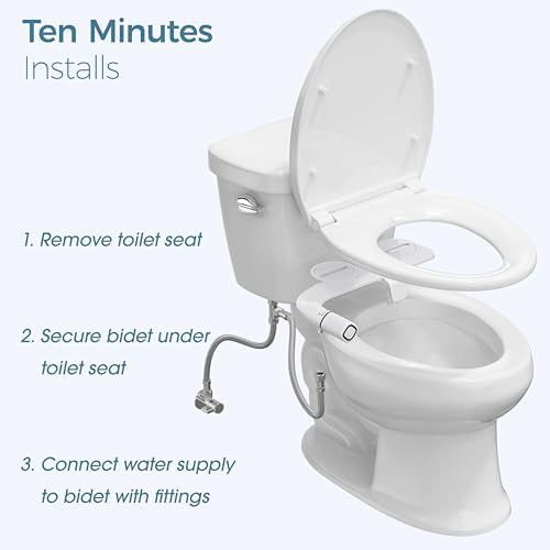Black ultra slim dual nozzle bidet attachment — photo 5