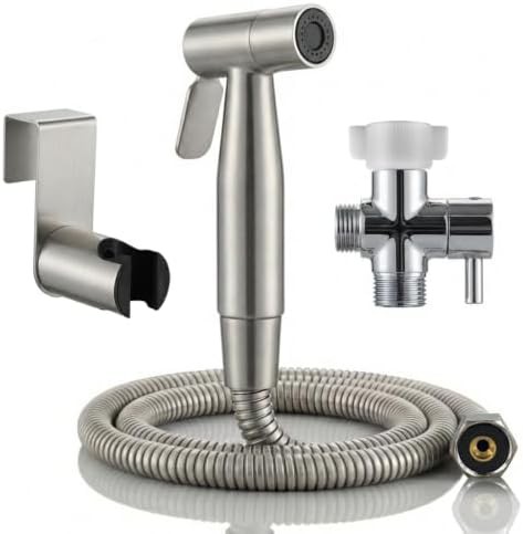 Brushed nickel handheld bidet sprayer