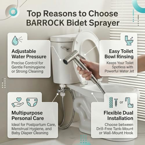 Brushed nickel handheld bidet sprayer — photo 5