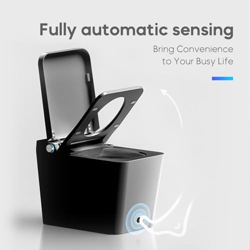 Black square smart tankless bidet toilet — photo 3