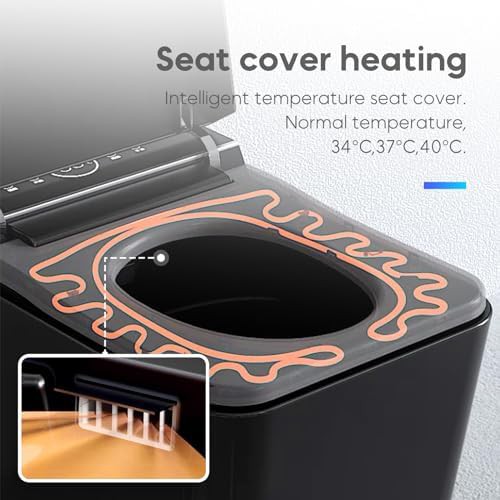 Black square smart tankless bidet toilet — photo 4