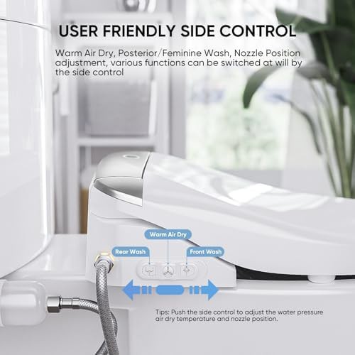 Round electric bidet seat with remote — photo 3