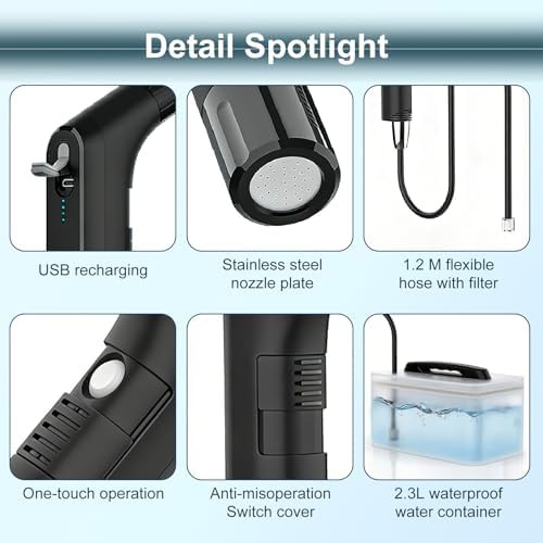 Black electric travel bidet with large container — photo 3