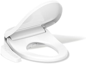 White round bidet seat with stainless wand
