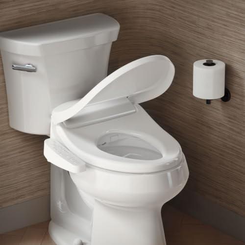 White round bidet seat with stainless wand — photo 3