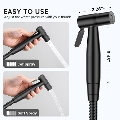 Arofa matte black handheld bidet sprayer — photo 4