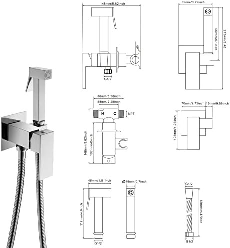 Gaosin handheld bidet sprayer head with hot and cold brass mixer — photo 3