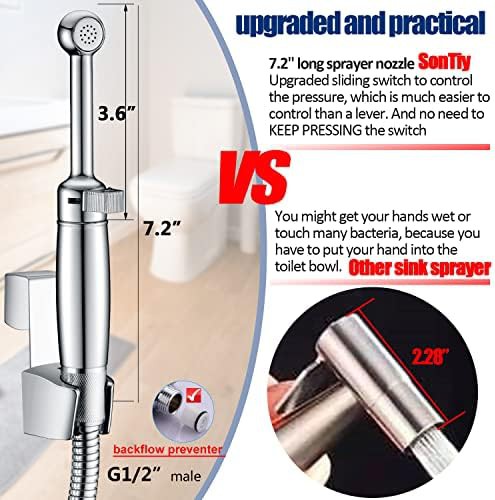 Chrome metal bidet sprayer with backflow preventer — photo 5