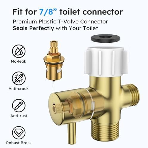 Arofa brushed gold handheld bidet sprayer — photo 5