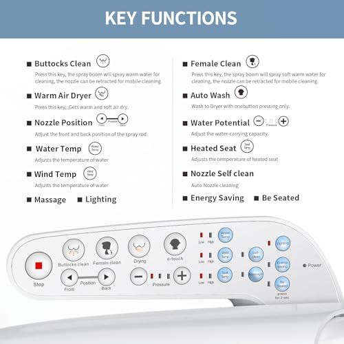 White elongated bidet with night light — photo 3