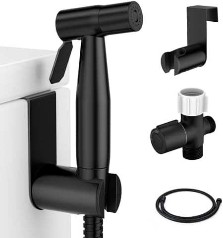 Matte black handheld bidet sprayer kit