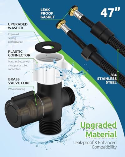 Matte black handheld bidet sprayer kit — photo 3