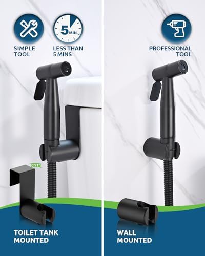Matte black handheld bidet sprayer kit — photo 5