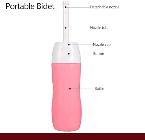 Pink portable bidet with angled nozzle — photo 4