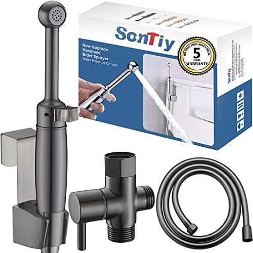 Gunmetal brass handheld bidet with adjustable pressure