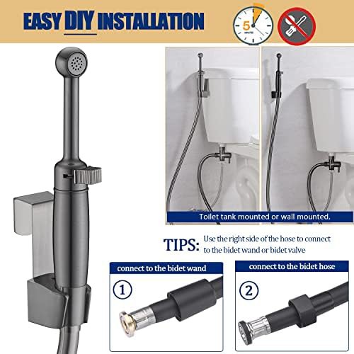 Gunmetal brass handheld bidet with adjustable pressure — photo 5