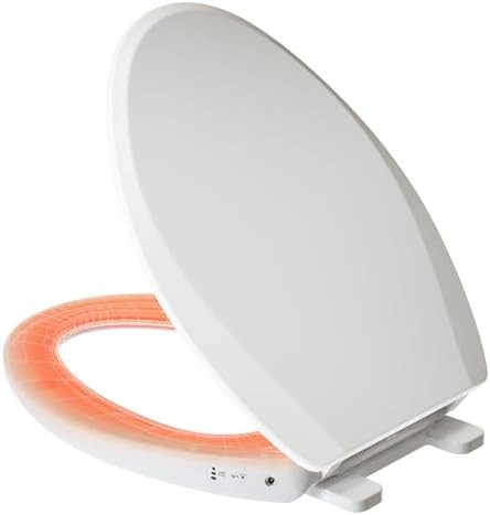 Heated elongated seat with night light