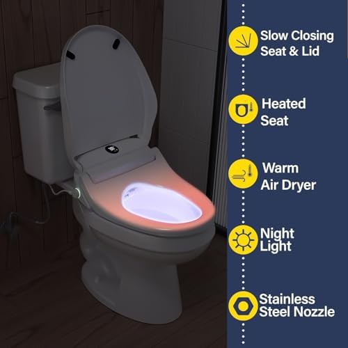 White elongated smart bidet with night light — photo 4
