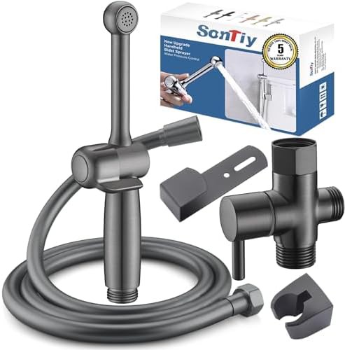 Black stainless steel handheld bidet wand