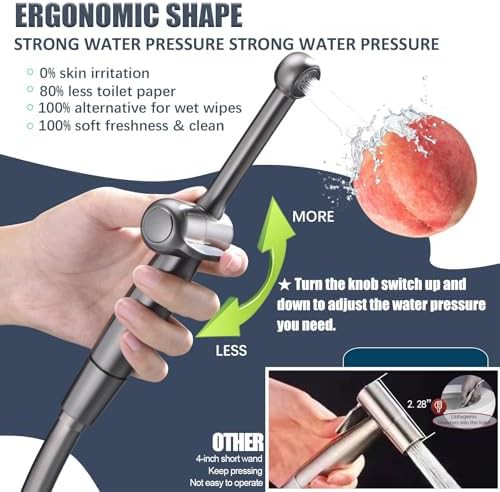 Black stainless steel handheld bidet wand — photo 4