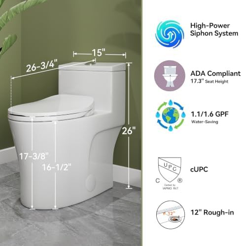 Horow one piece toilet non electric bidet — photo 3