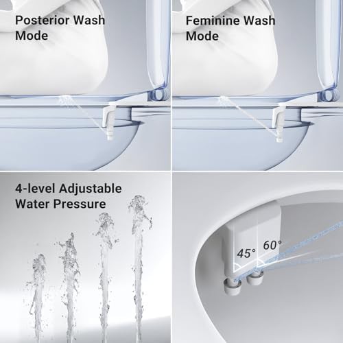 Adjustable pressure dual nozzle bidet attachment — photo 3