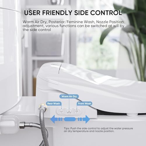 Round electric bidet seat with side panel — photo 3