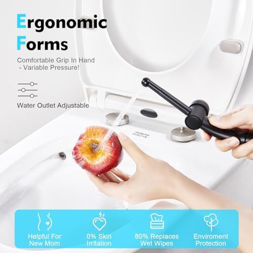 Black stainless steel handheld bidet sprayer — photo 4