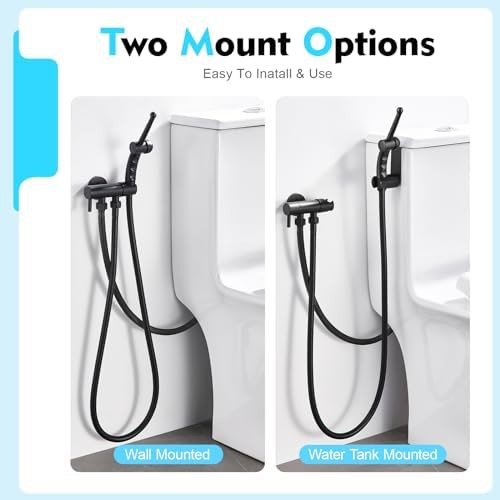 Black stainless steel handheld bidet sprayer — photo 5
