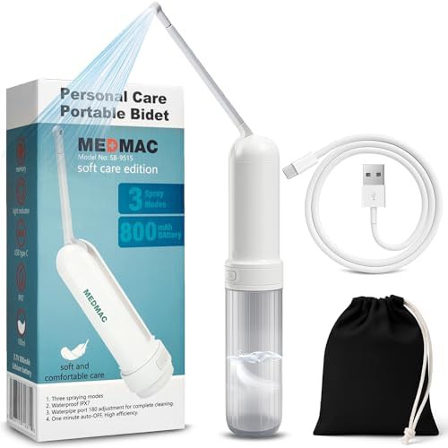 White waterproof handheld travel bidet sprayer