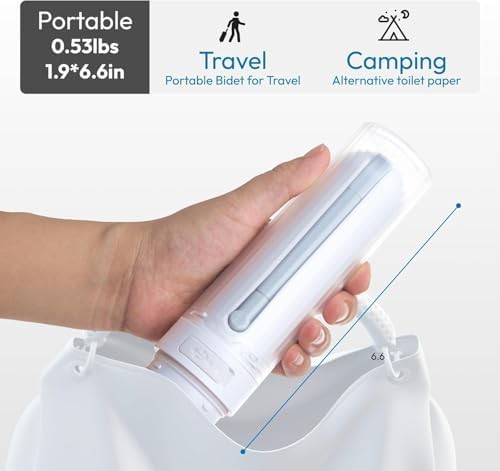 White waterproof handheld travel bidet sprayer — photo 5