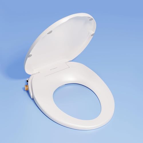Wave non electric bidet toilet seat round bamboo