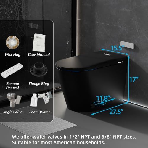 Black smart toilet with foot sensor — photo 5