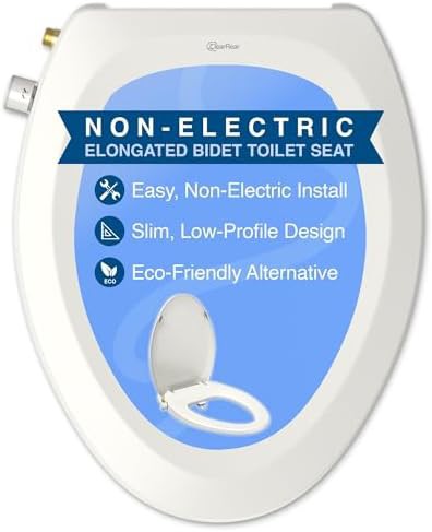Elongated non electric bidet toilet seat