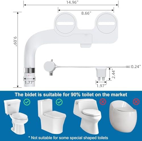 Chrome bidet attachment with rotary toggle — photo 5
