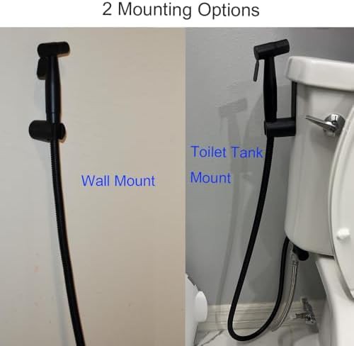 Black handheld toilet sprayer with adjustable pressure — photo 4