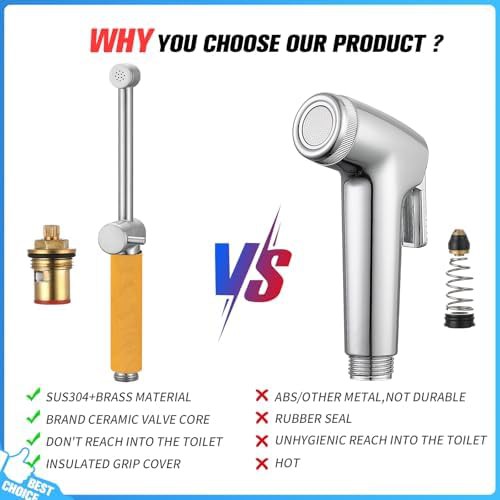 KWOCI stainless steel knob handle bidet sprayer — photo 4